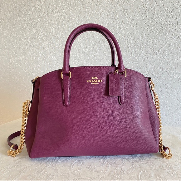 Coach Handbags - Coach burgundy Leather Sage Carryall Bag